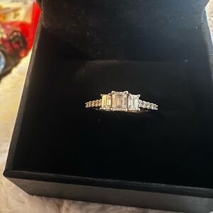 Emerald cut 3 stone